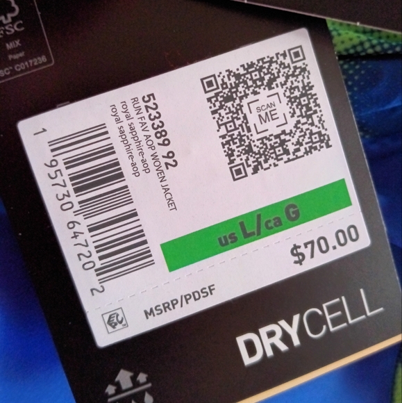 🆕Puma | Run FAV AOP Woven Jacket Royal Sapphire Blue & Green Mens Size Large - Picture 15 of 15